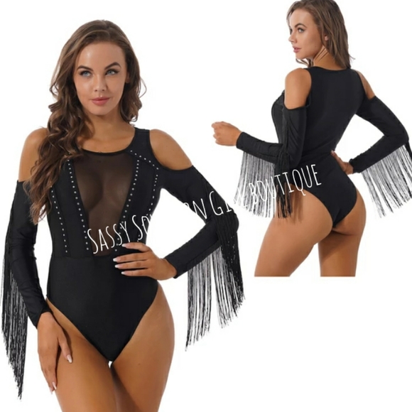 🆕⭐ Boho black fringe bodysuit - Picture 5 of 12